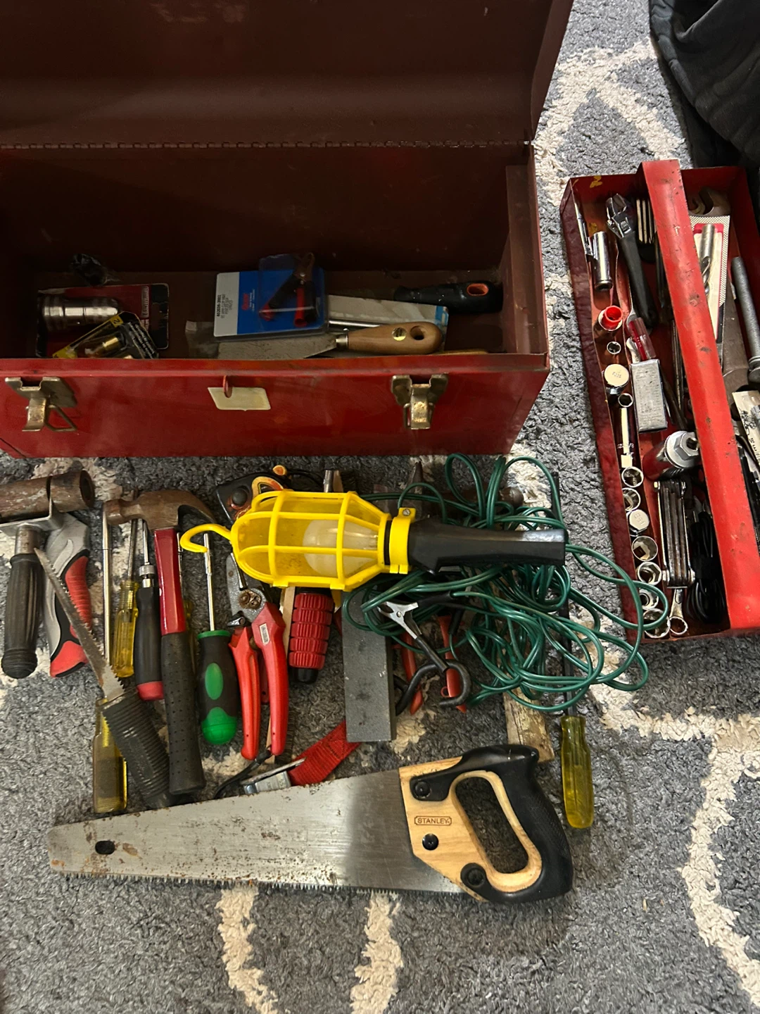 Red Metal Toolbox with Assorted Tools - photo 4