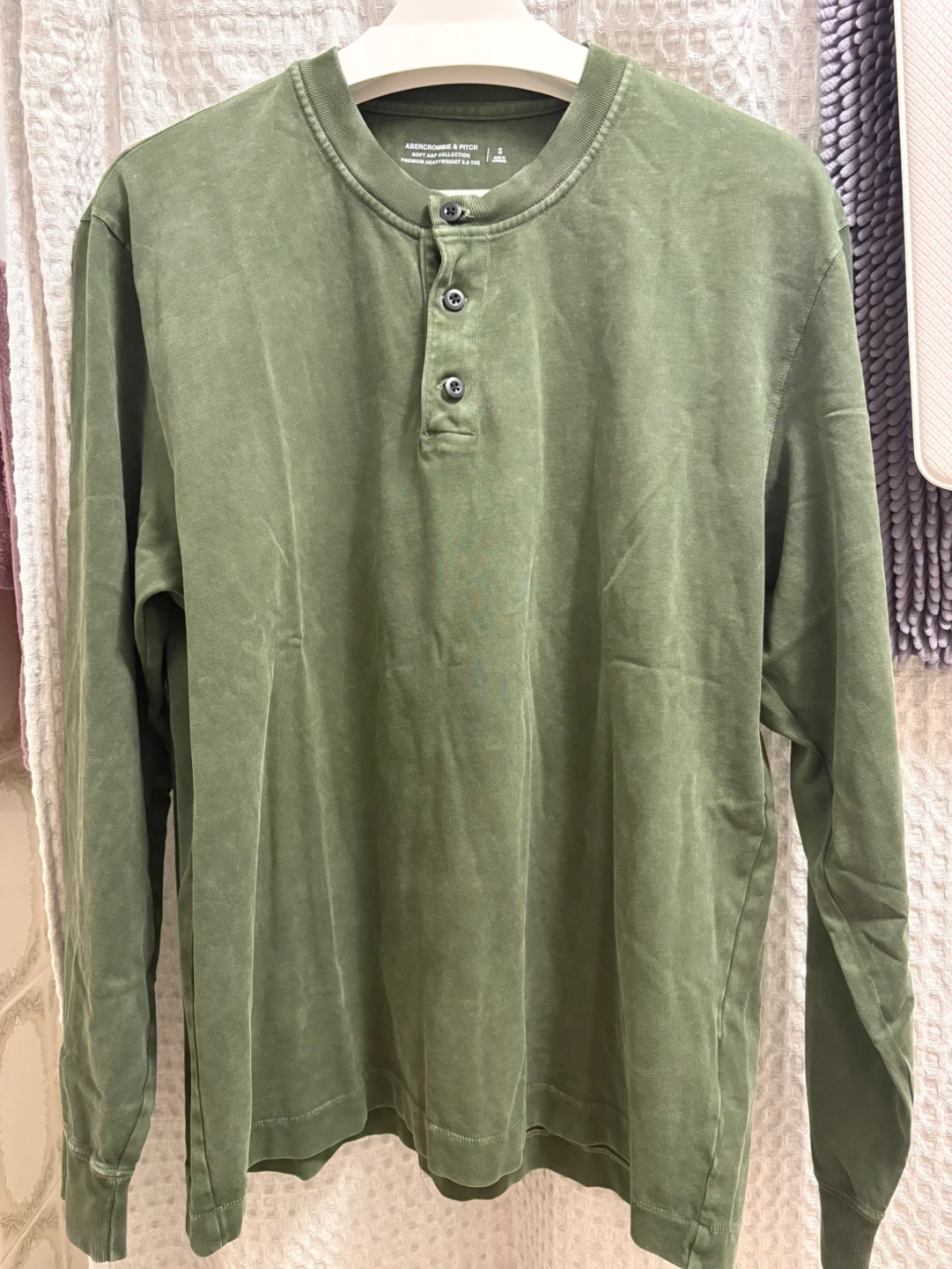 New Abercrombie Long-Sleeve Premium Heavyweight 2.0 Henley