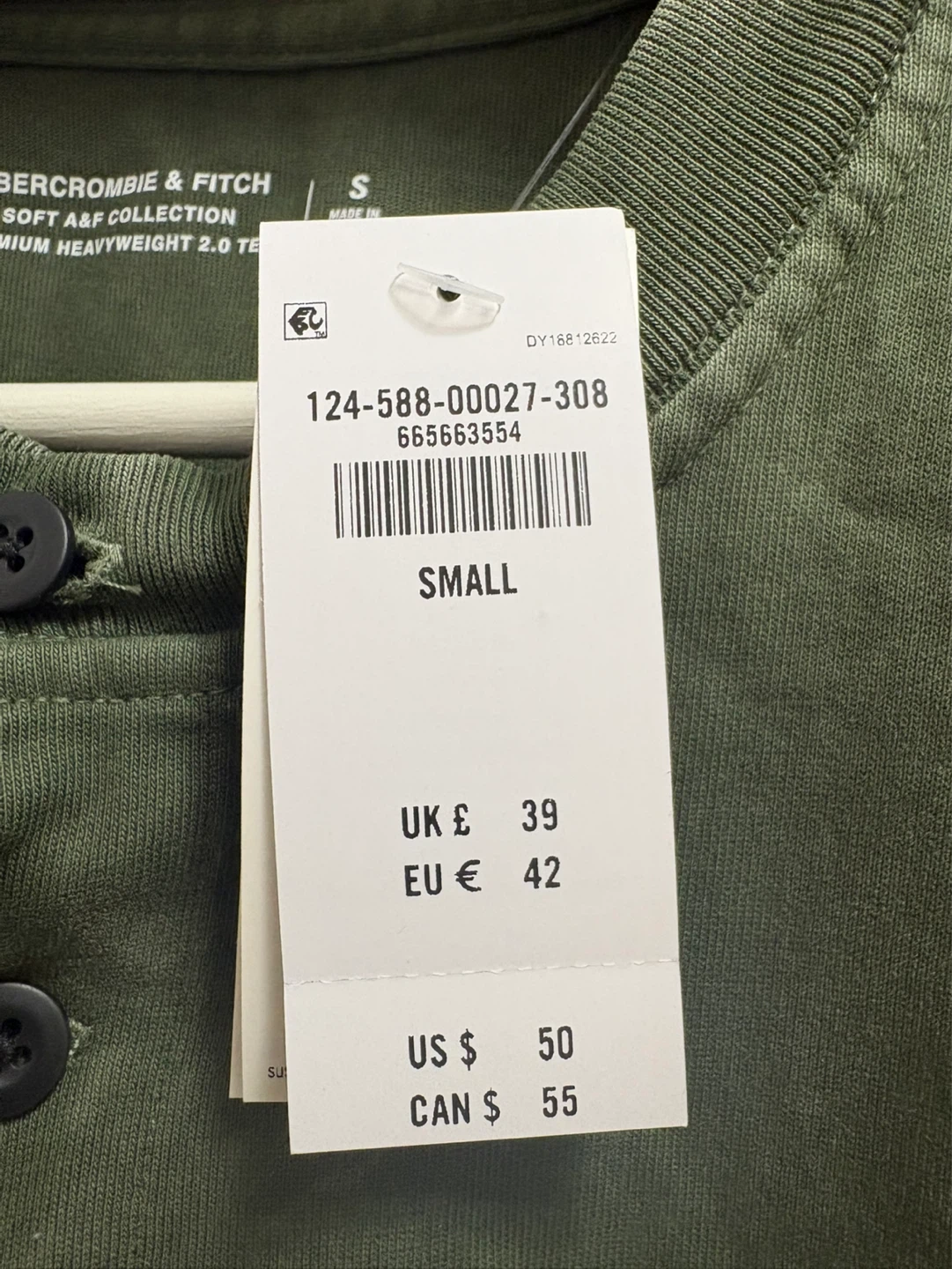 New Abercrombie Long-Sleeve Premium Heavyweight 2.0 Henley - photo 3