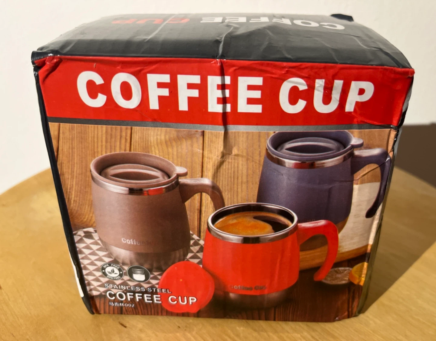 Red Stainless Steel Coffee Cup with Lid