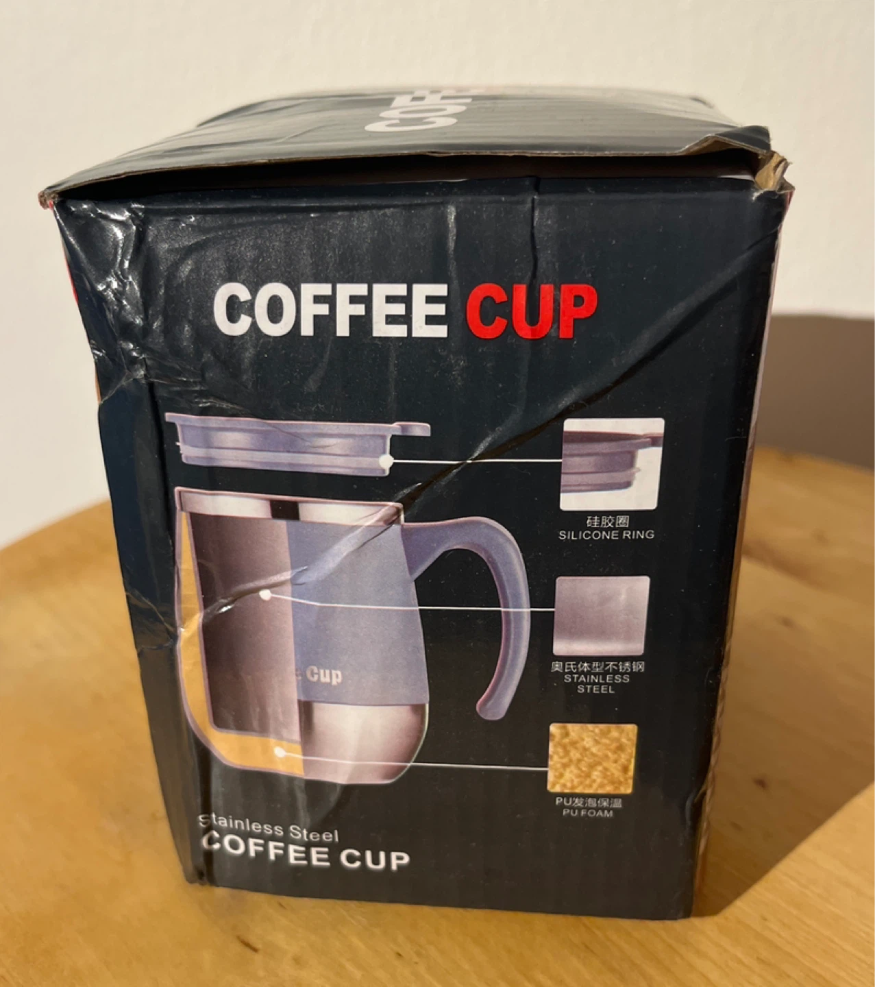 Red Stainless Steel Coffee Cup with Lid - photo 2