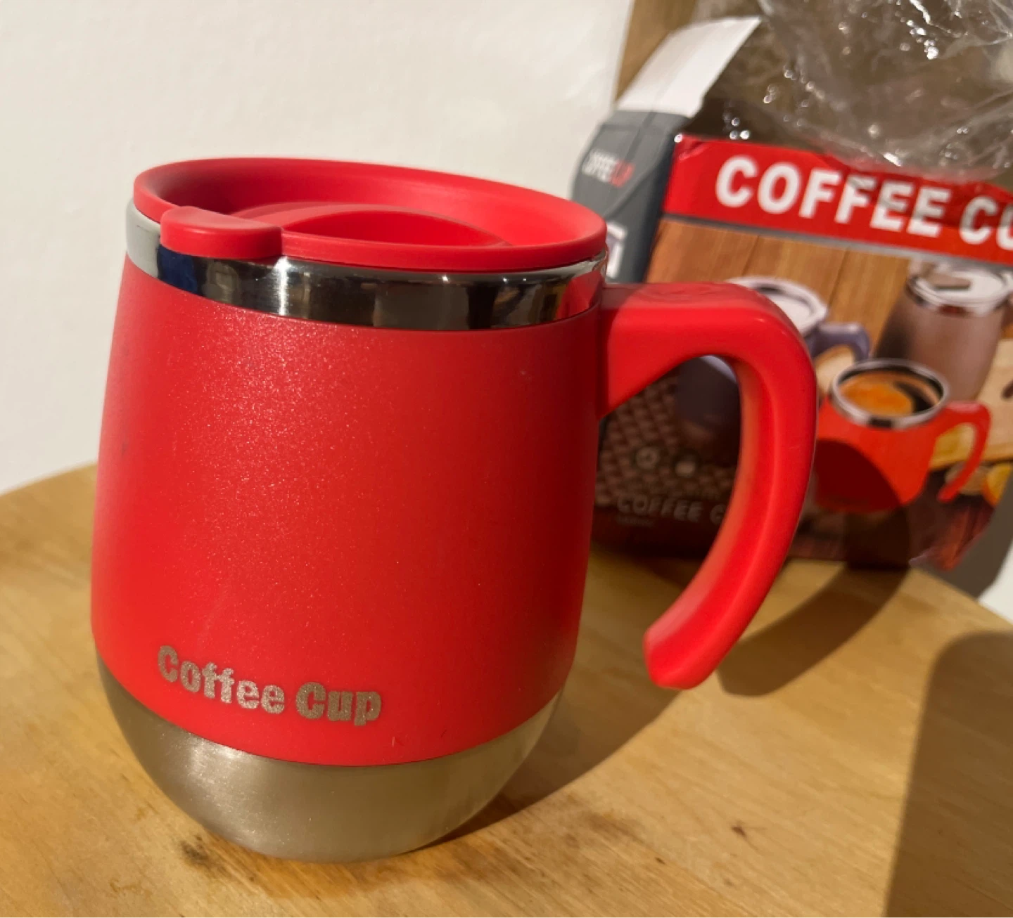 Red Stainless Steel Coffee Cup with Lid - photo 4