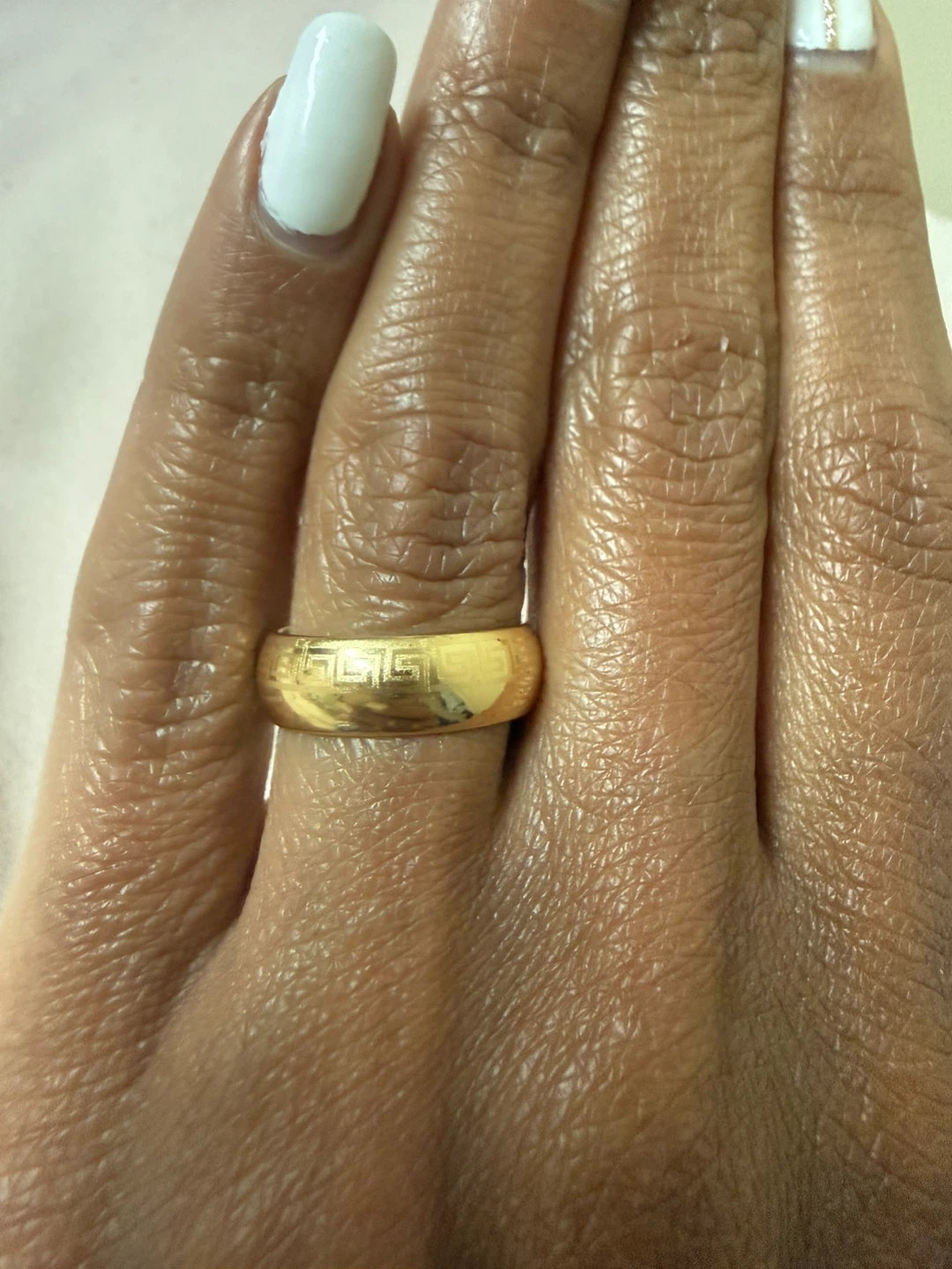 Gold Plated Ring with Greek Key Pattern - photo 2