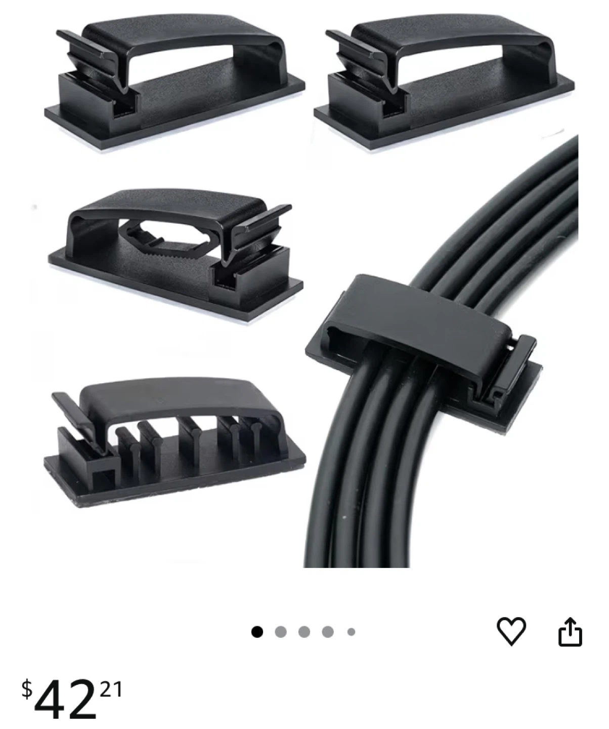 Helboar 50 Pcs Self Adhesive Cable Clips - photo 5