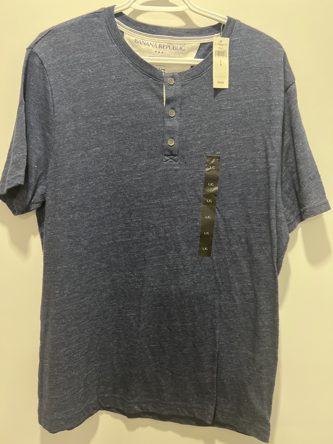 Banana Republic Vintage Henley T-Shirt - Navy - Large