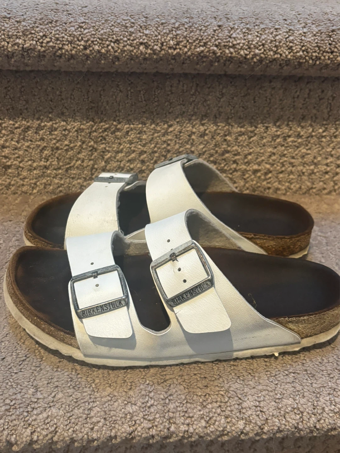 White Birkenstock Arizona Sandals - photo 2