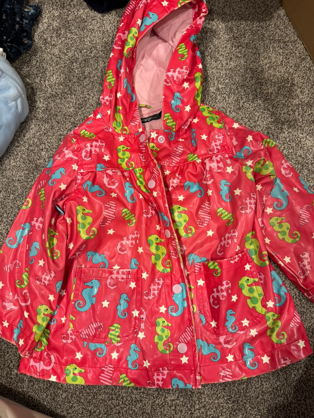 George Kids Pink Seahorse Rain Jacket 3T