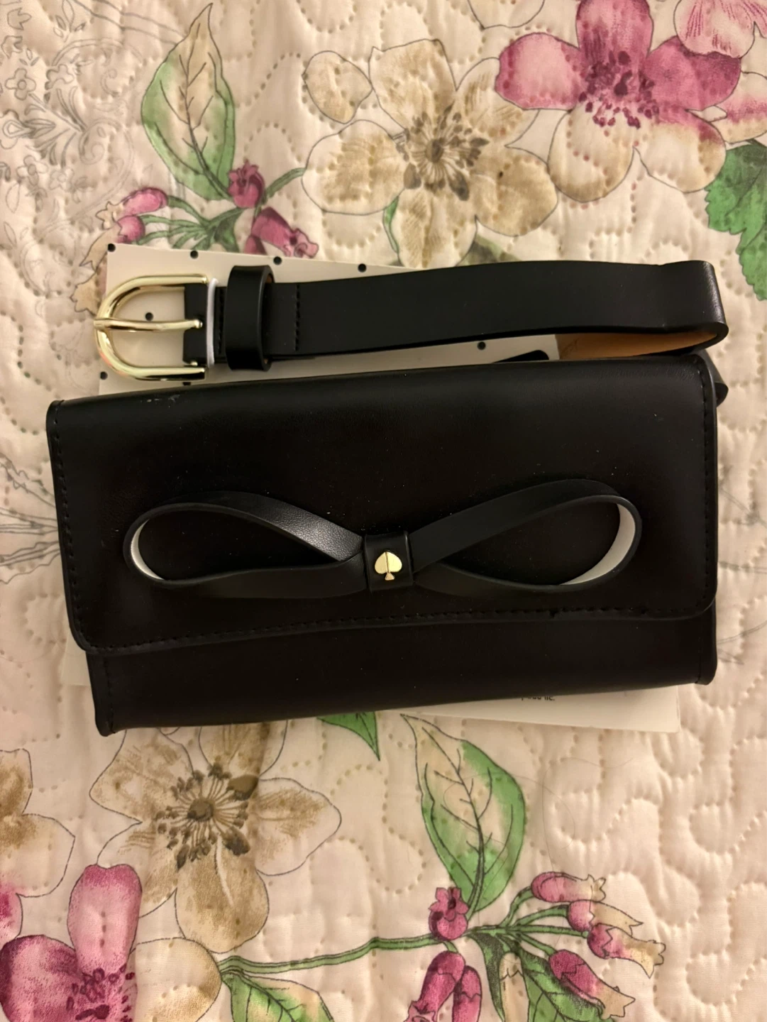 Kate Spade Black Wallet and Belt Set