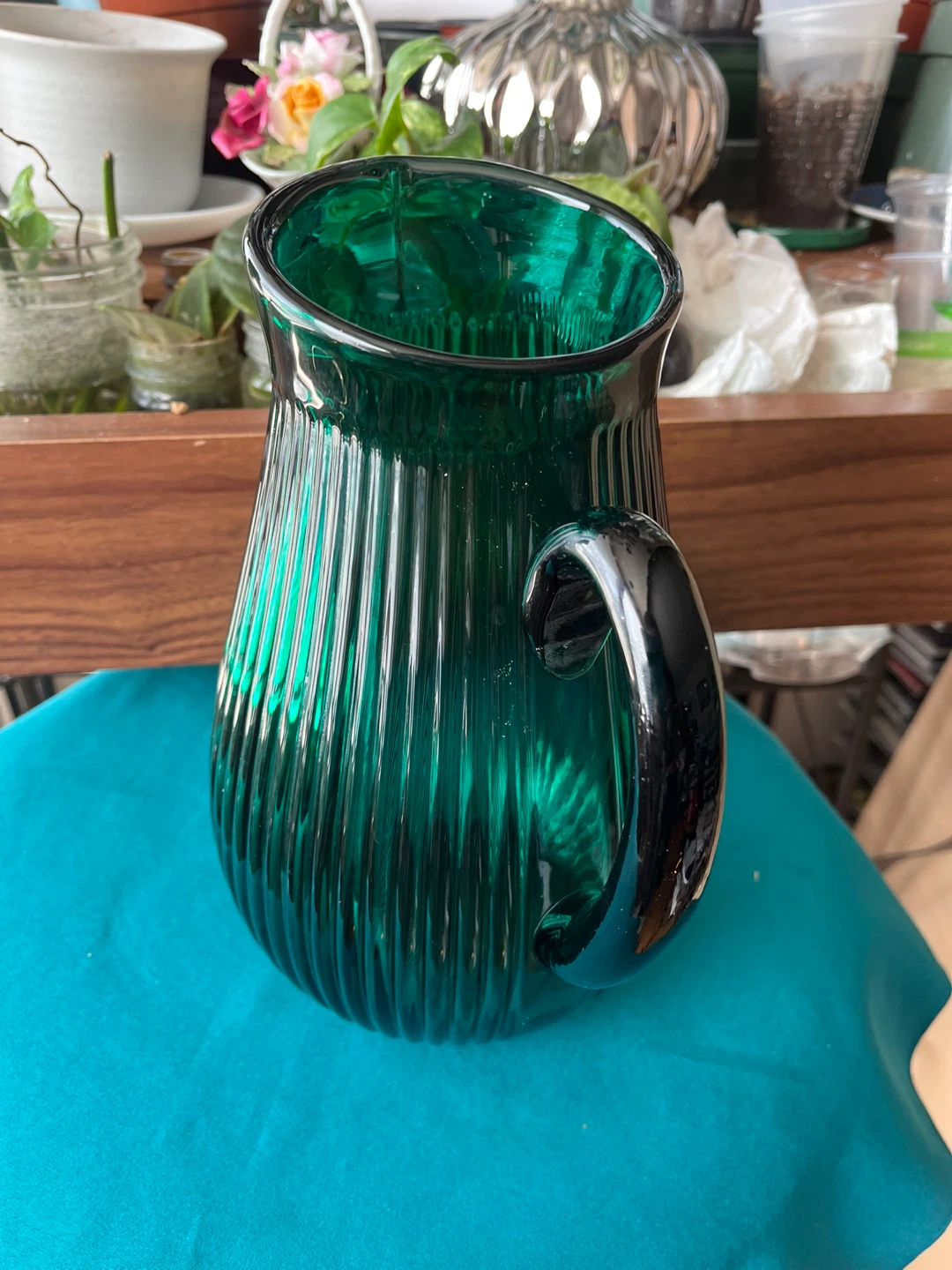 Emerald Green Glass Pitcher - photo 3