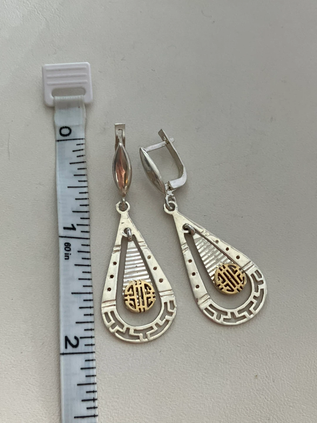 925 Sterling Silver & 8k Gold Detail Earrings - photo 2