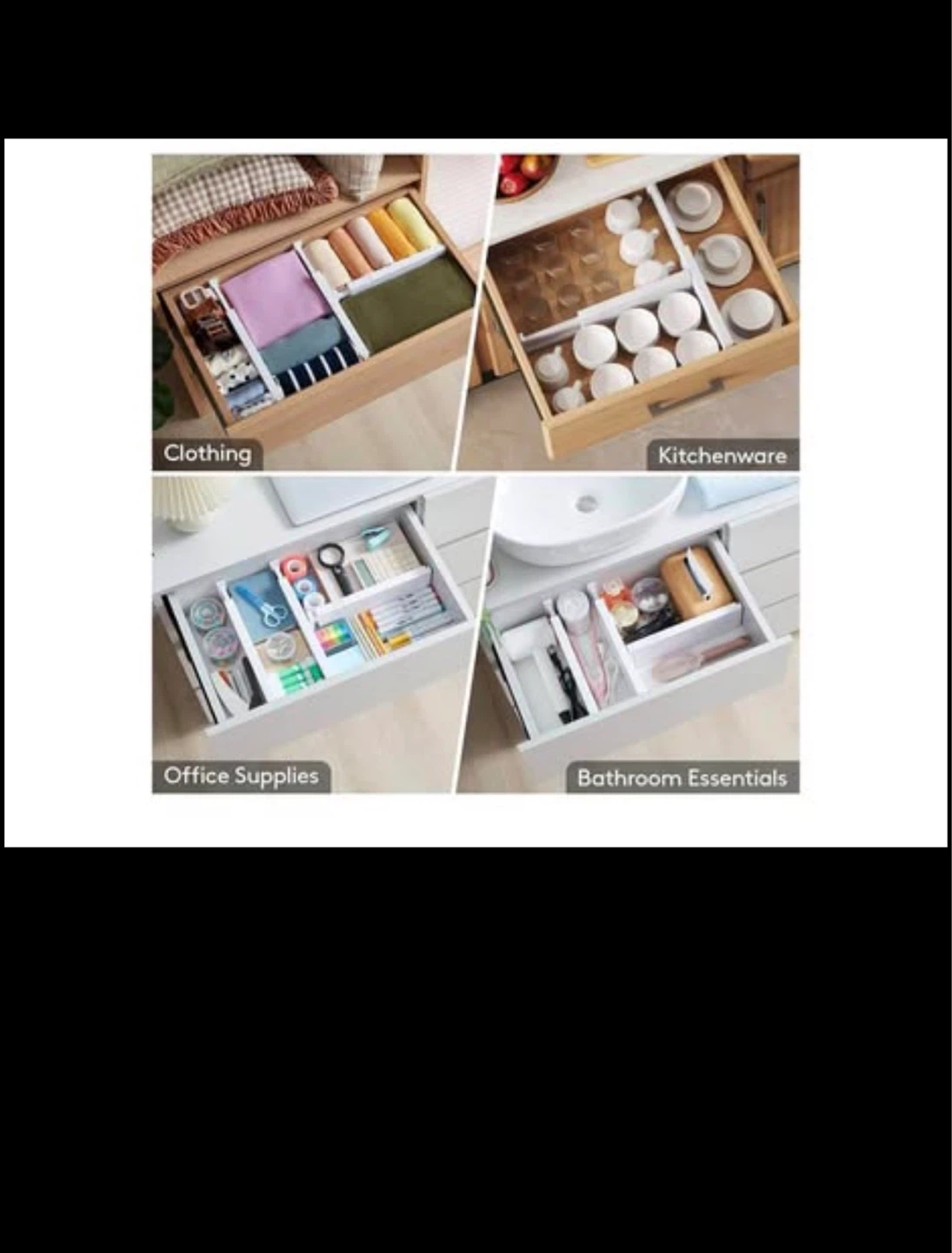 5 Pack Adjustable Drawer Dividers - White - photo 5