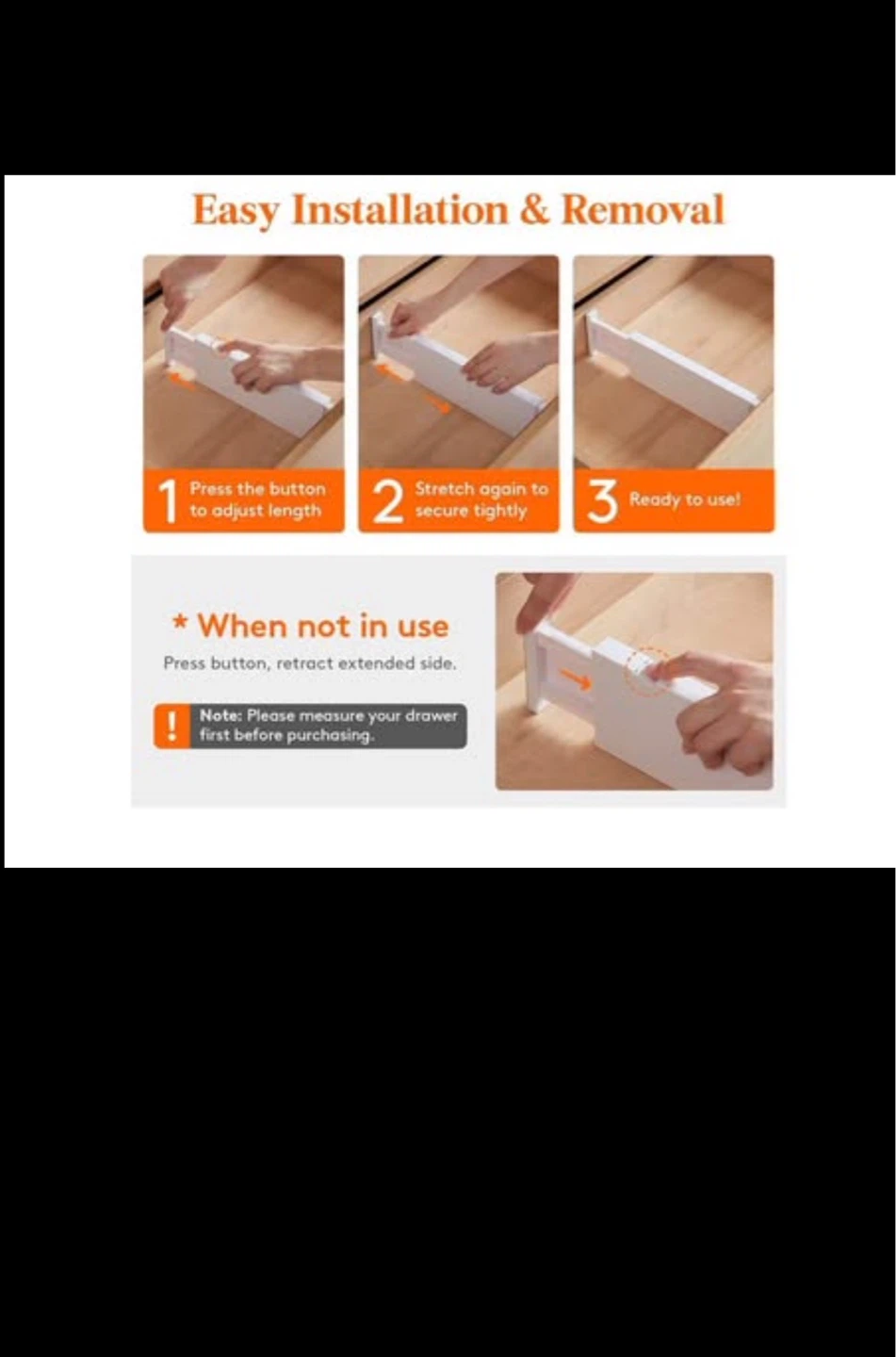 5 Pack Adjustable Drawer Dividers - White - photo 4