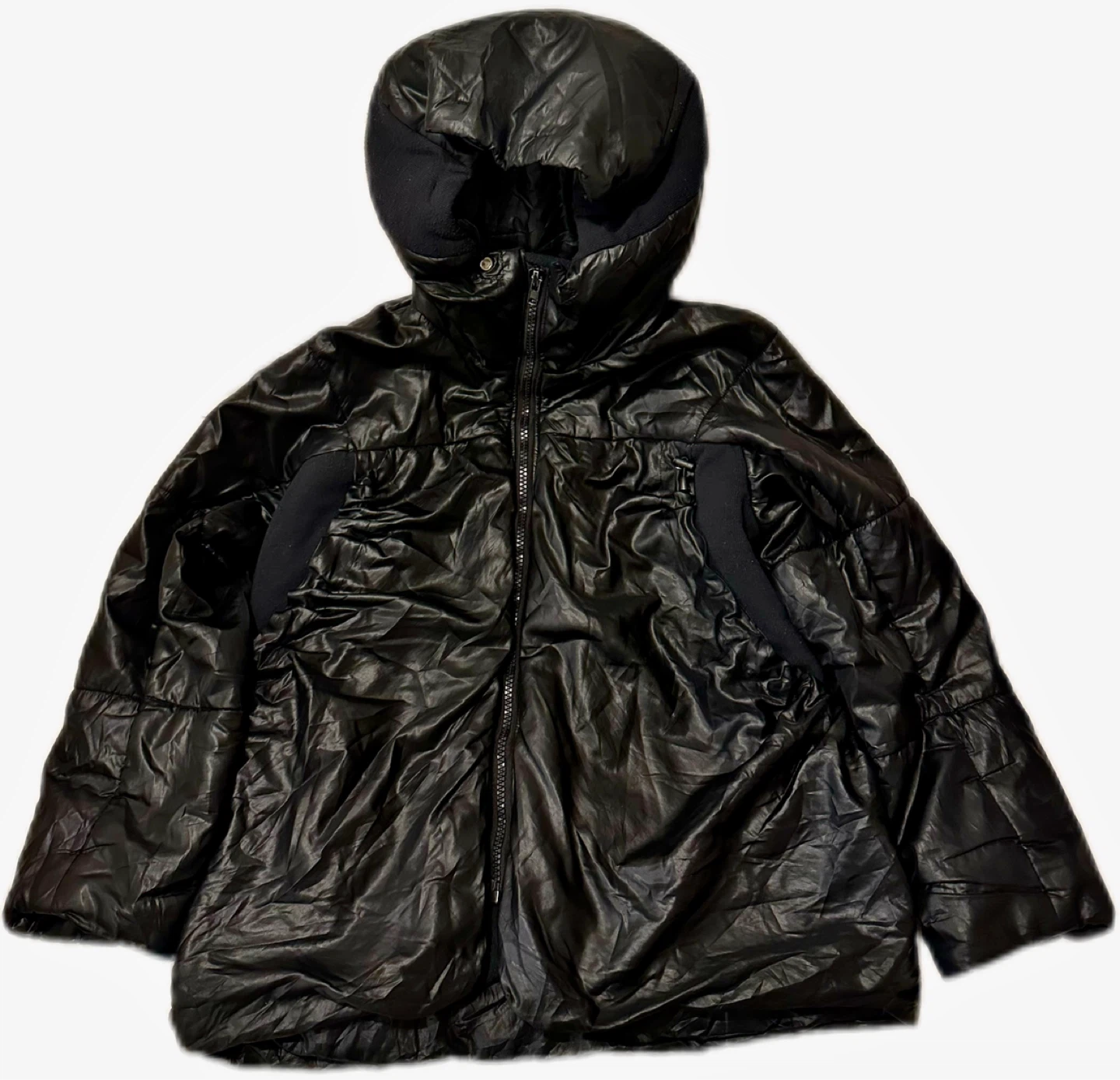 Final Home Black Hooded Puffer Jacket