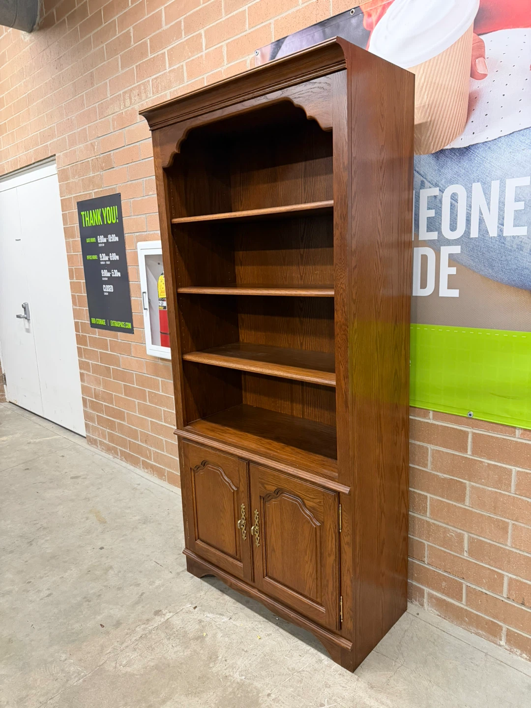 Solid Wood Bookcase with Cabinet - photo 5