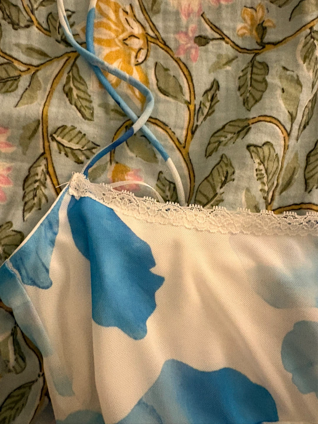 Blue floral slip dress - photo 3