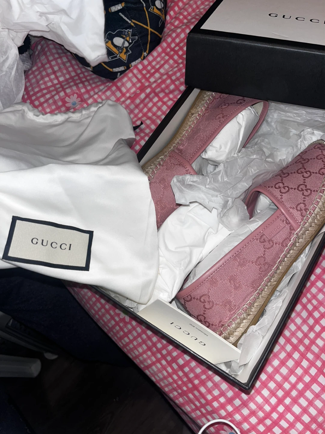Gucci Pink GG Canvas Espadrille Flats - photo 4