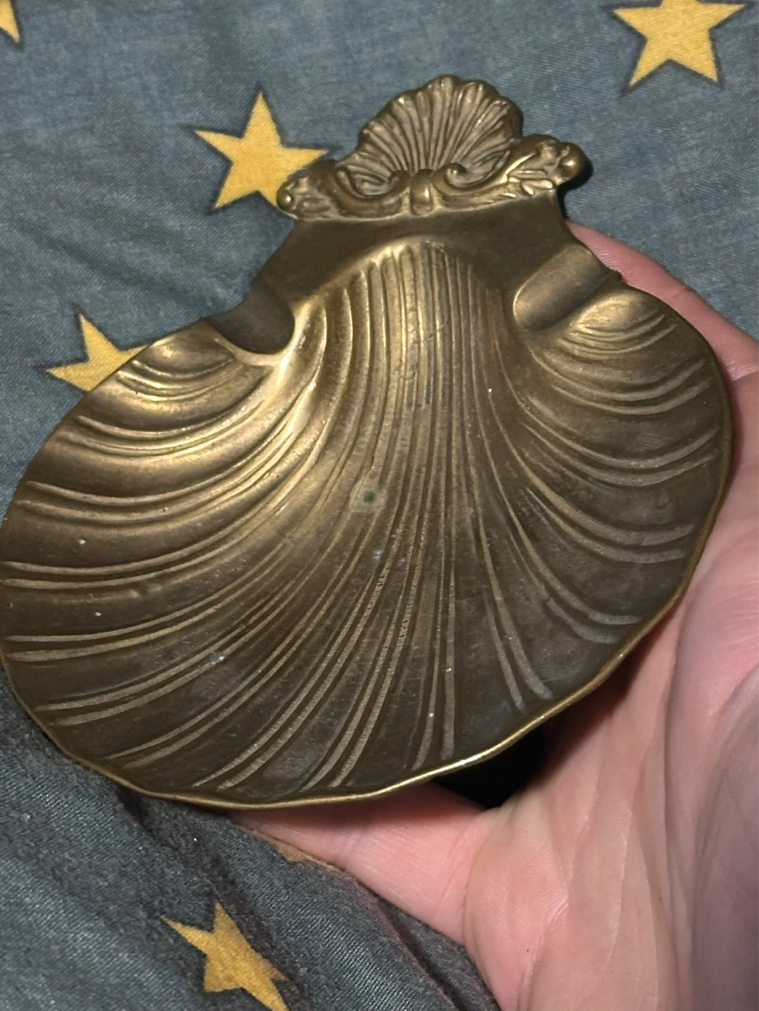 Vintage Brass Seashell Ashtray - photo 3