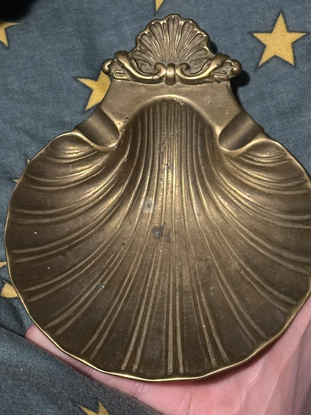 Vintage Brass Seashell Ashtray
