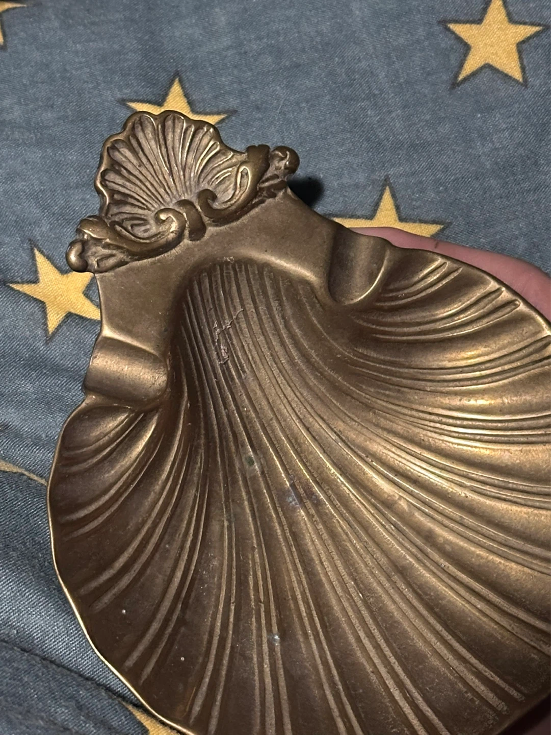 Vintage Brass Seashell Ashtray - photo 2