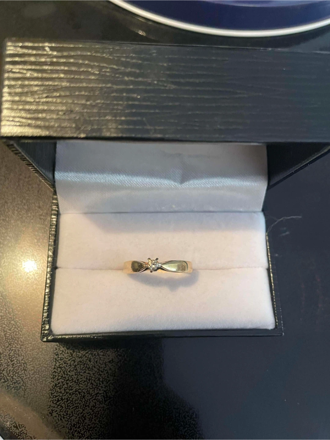 Gold Diamond Ring in Presentation Box