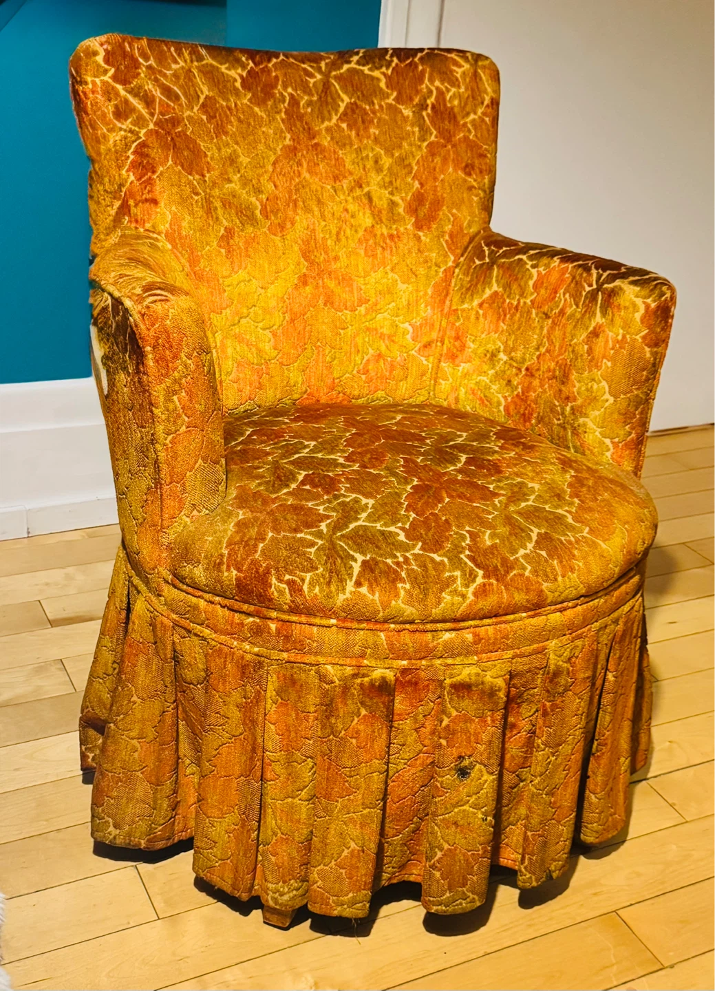 Fauteuil décoratif vintage orange - photo 3
