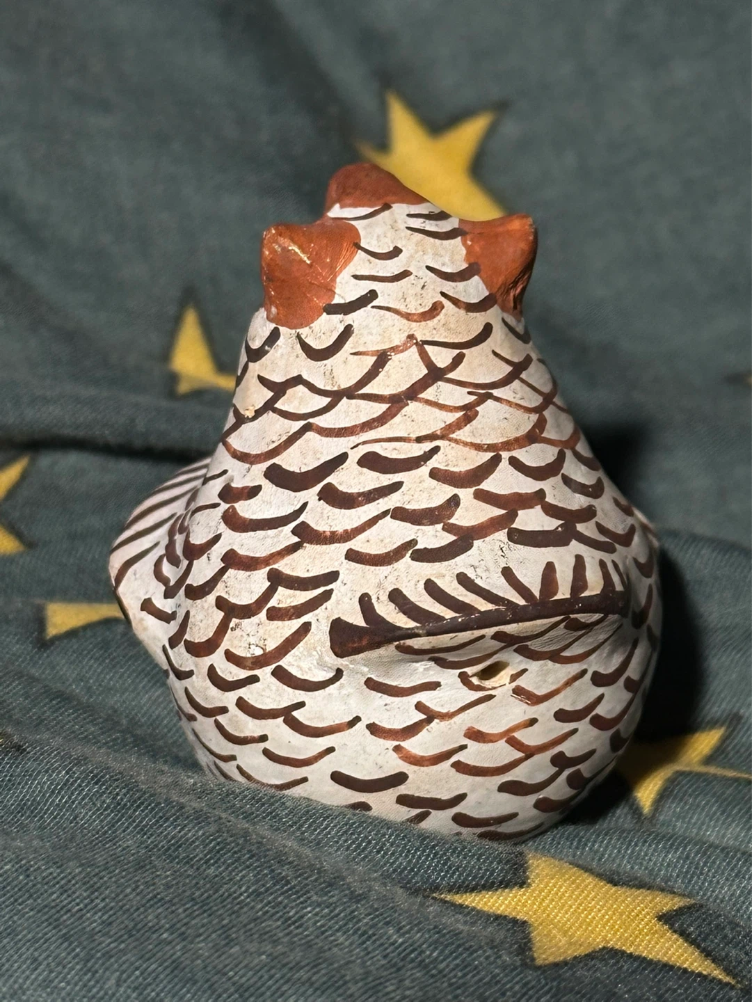 Vintage hand made Signed Zuni Pottery Miniature Owl - photo 3
