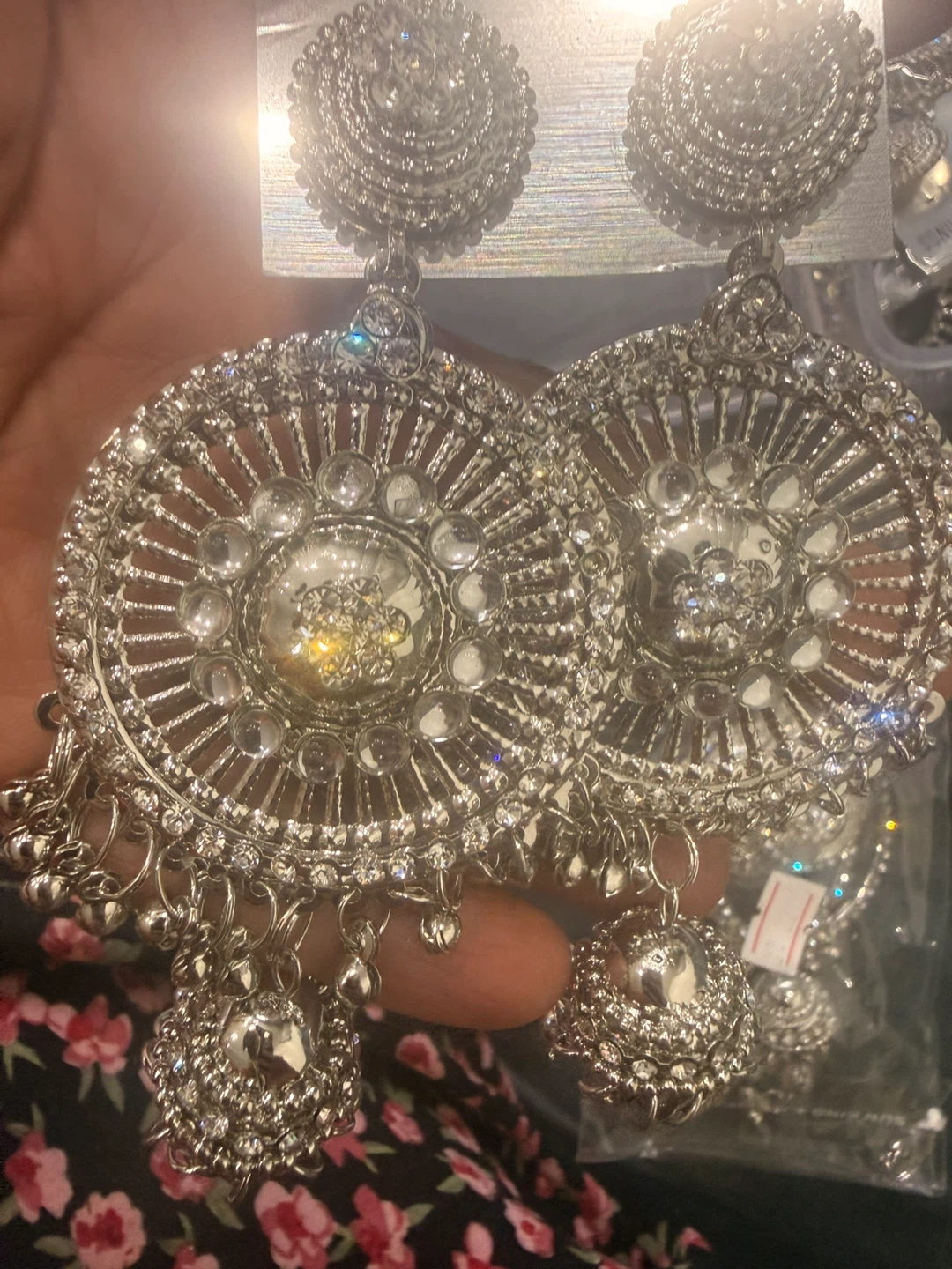 Silver Jhumka Earrings