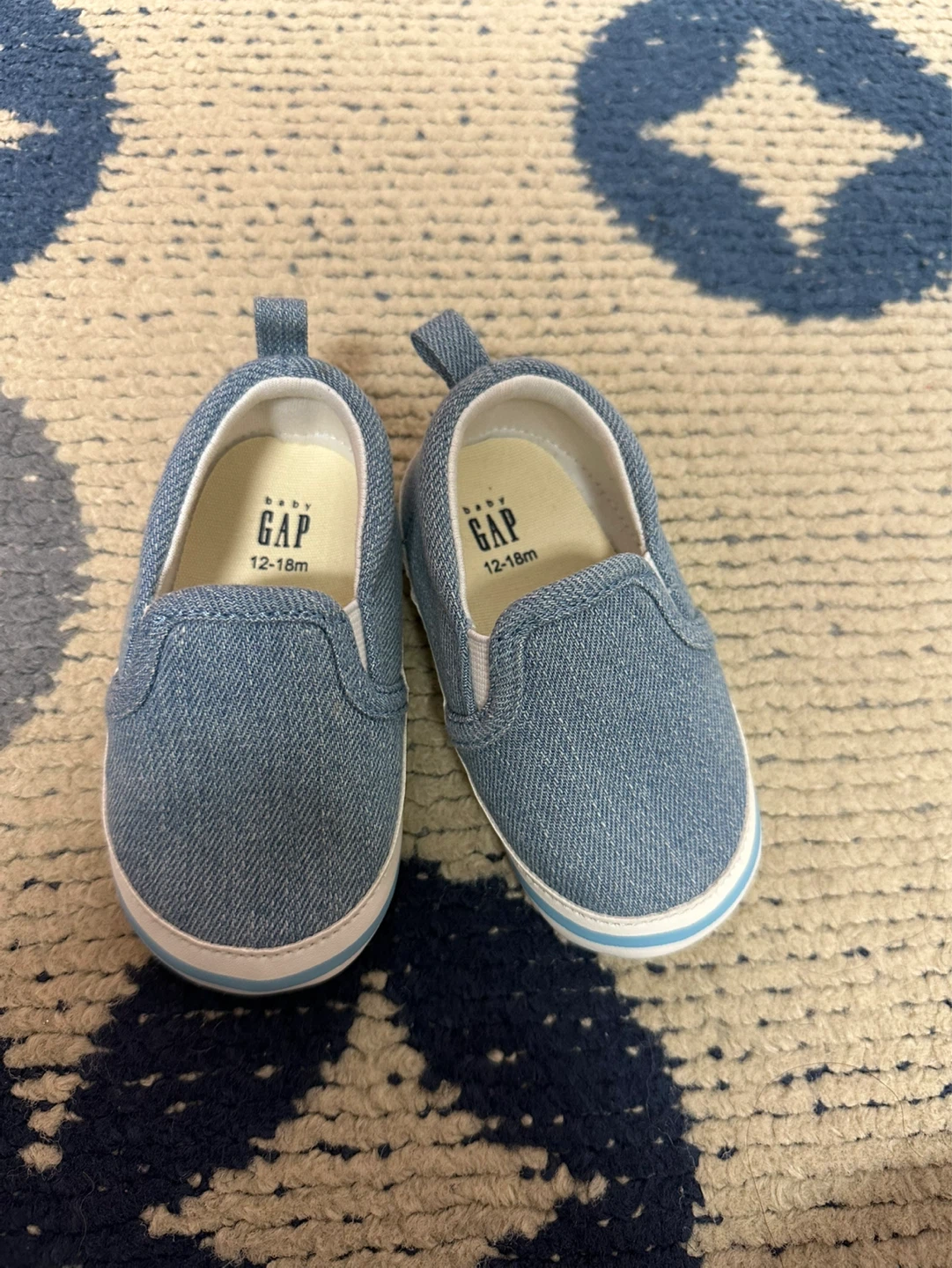 ‘Baby Gap’ Denim Slip-On Sneakers (12-18m/size5)