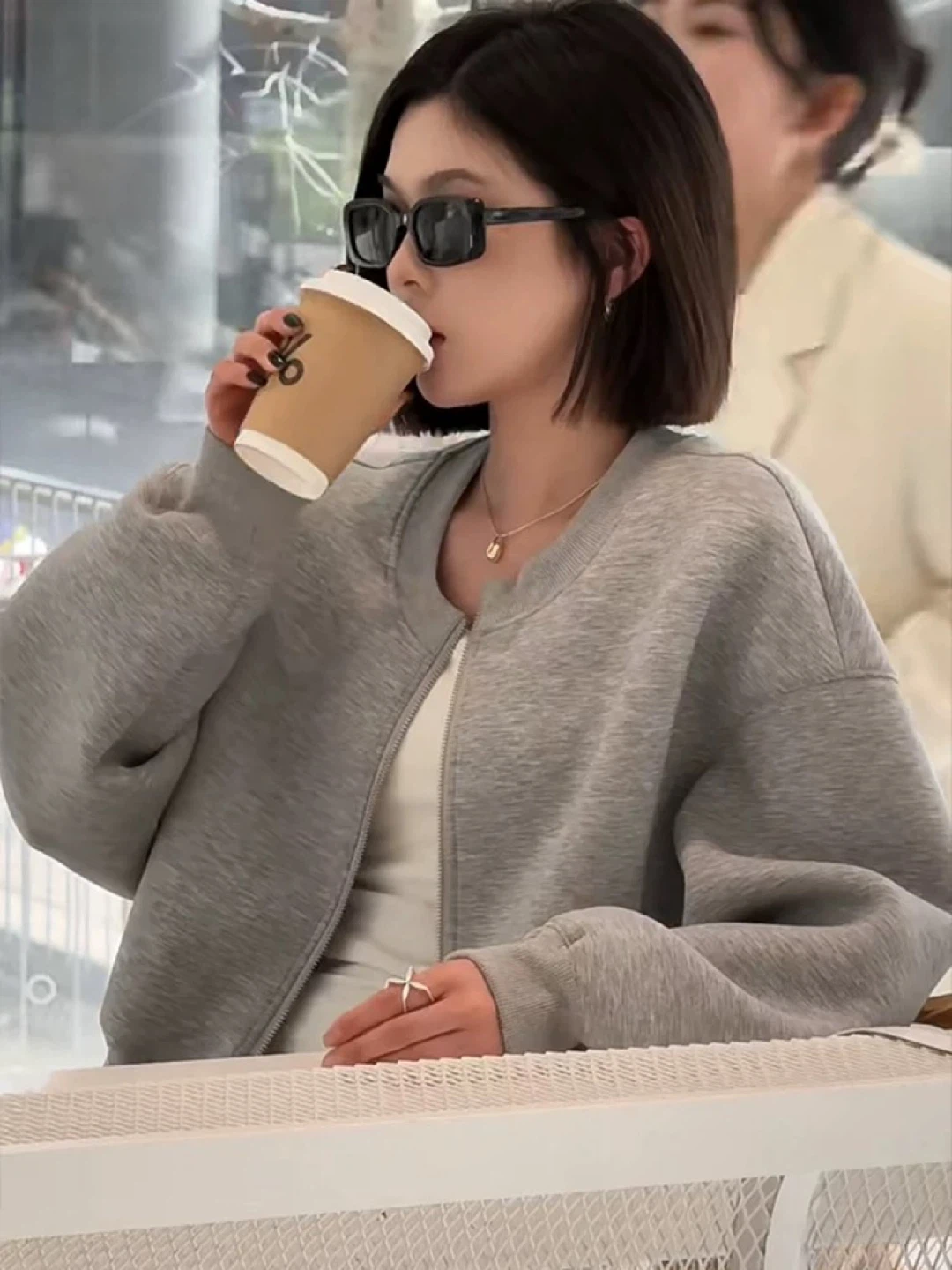 Grey Sweat Set - Bomber Jacket and Skirt - photo 3