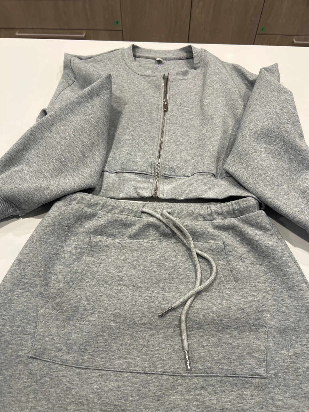 Grey Sweat Set - Bomber Jacket and Skirt - photo 5