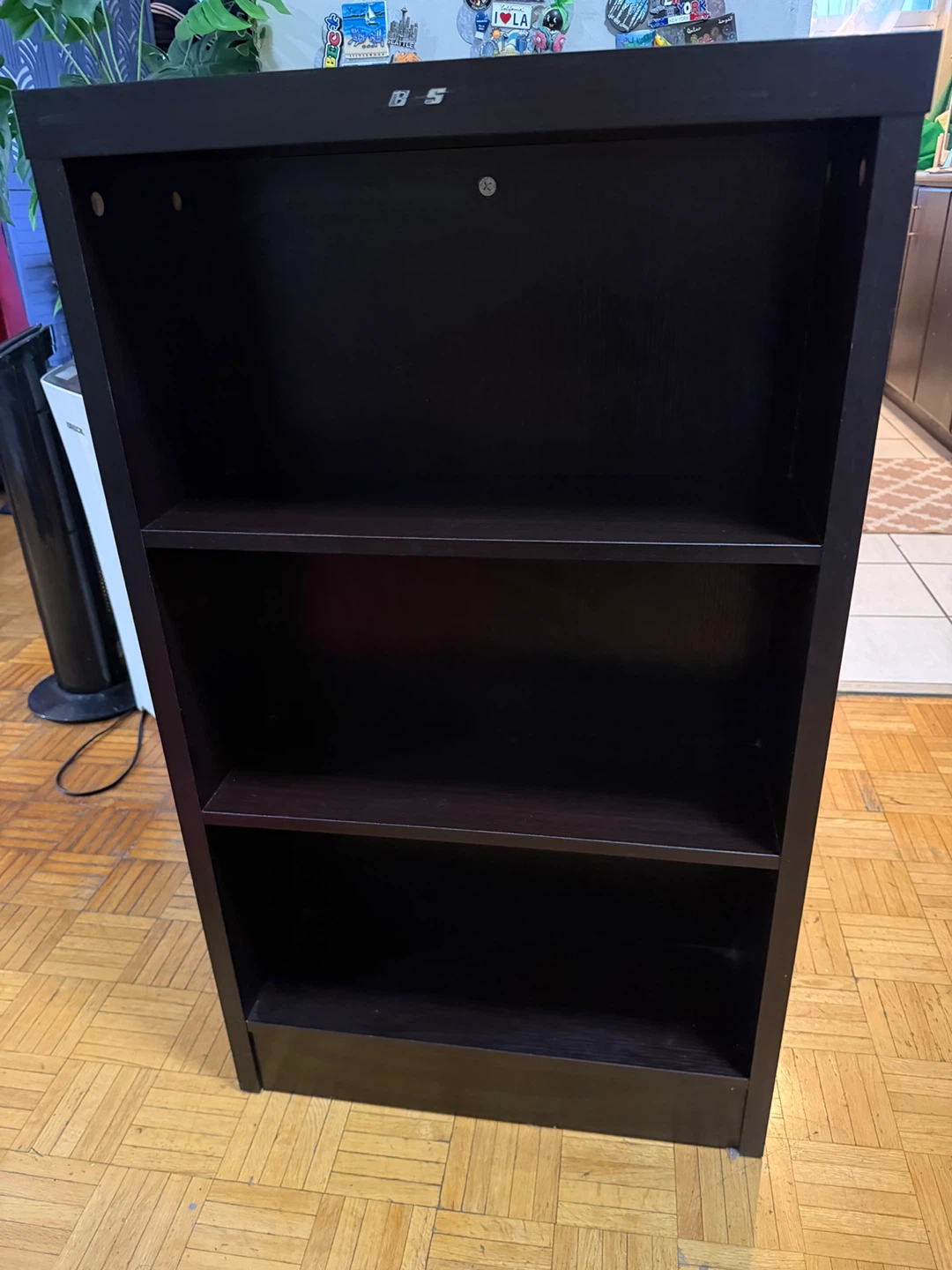 Dark Brown Bar Table with 3 storage shelves