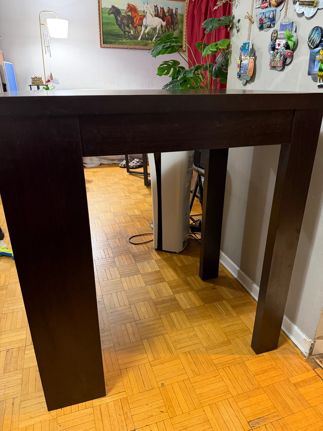 Dark Brown Bar Table with 3 storage shelves - photo 2