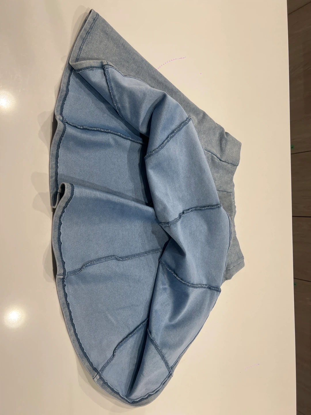 Light Wash Denim Skater Skirt - photo 2