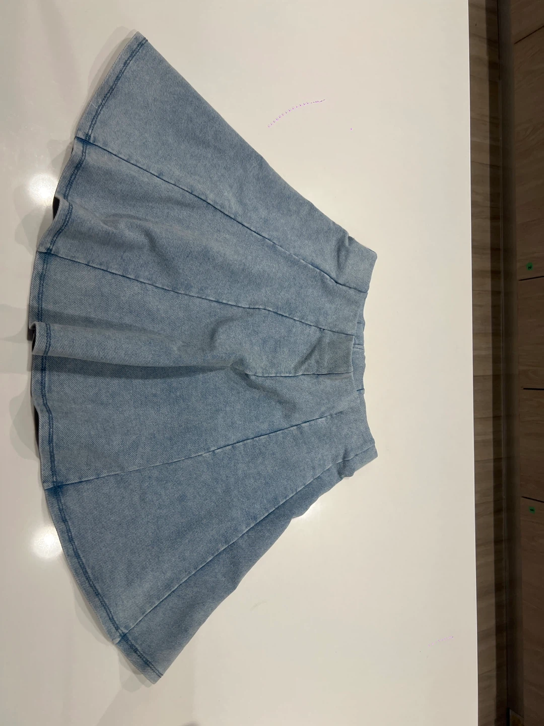 Light Wash Denim Skater Skirt