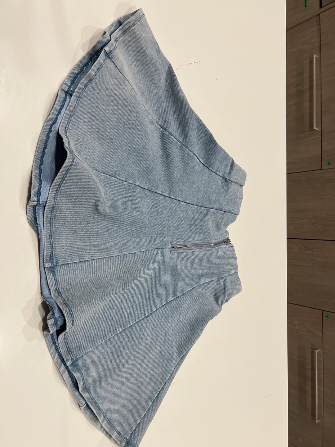 Light Wash Denim Skater Skirt - photo 4