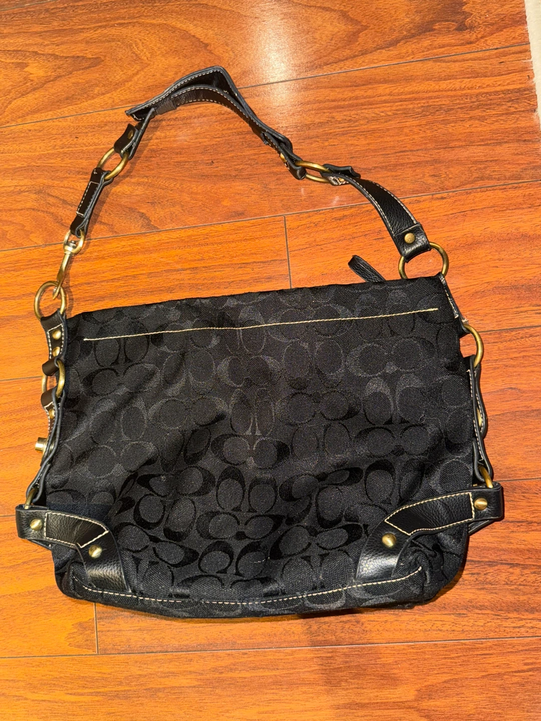 Black Coach Monogram Shoulder Bag - photo 2