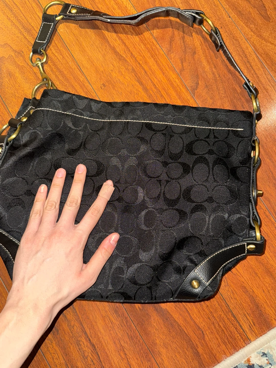 Black Coach Monogram Shoulder Bag - photo 4