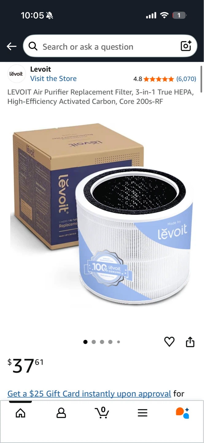 Levoit Core 300-RF-TX Toxin Absorber Filter (2-Pack)