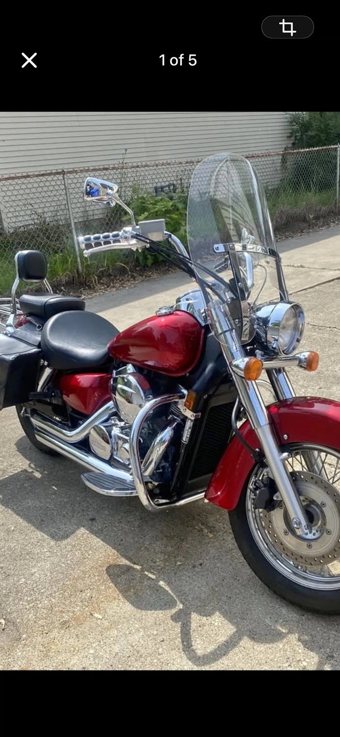 2012 - Red Honda Cruiser Motorcycle with Saddlebags - photo 3