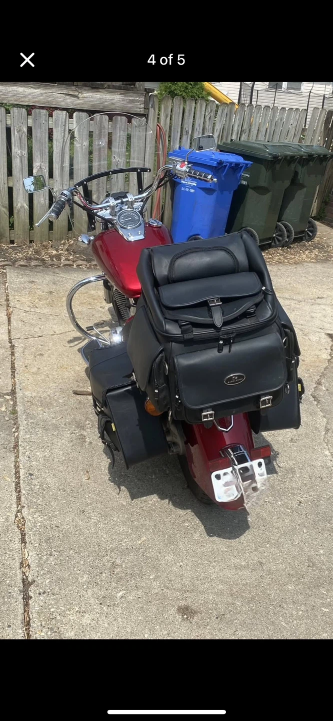 2012 - Red Honda Cruiser Motorcycle with Saddlebags - photo 5