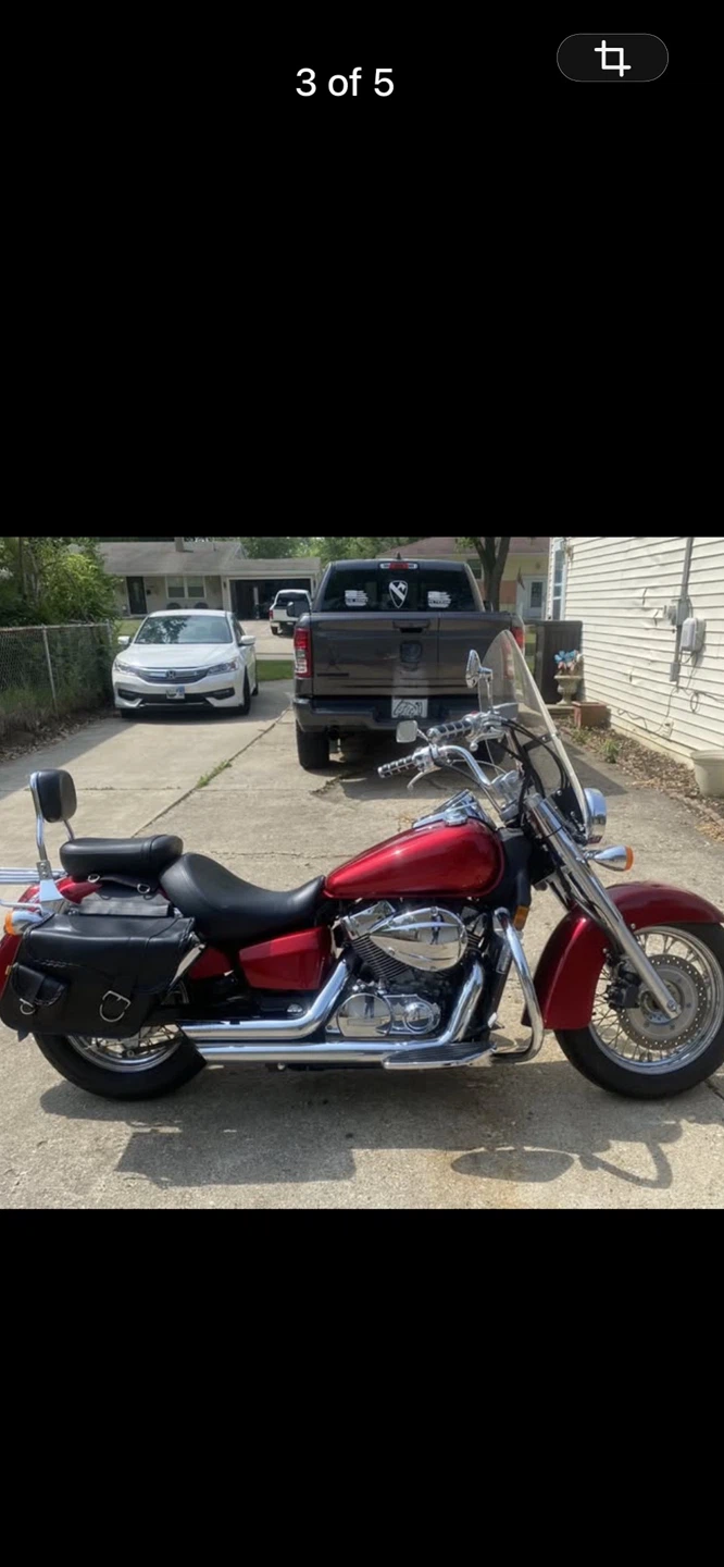 2012 - Red Honda Cruiser Motorcycle with Saddlebags - photo 2