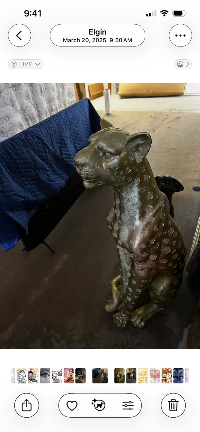 Golden Leopard Statue- rare find