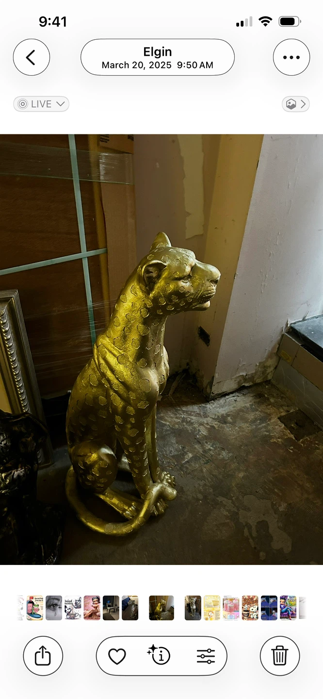 Golden Leopard Statue- rare find - photo 2