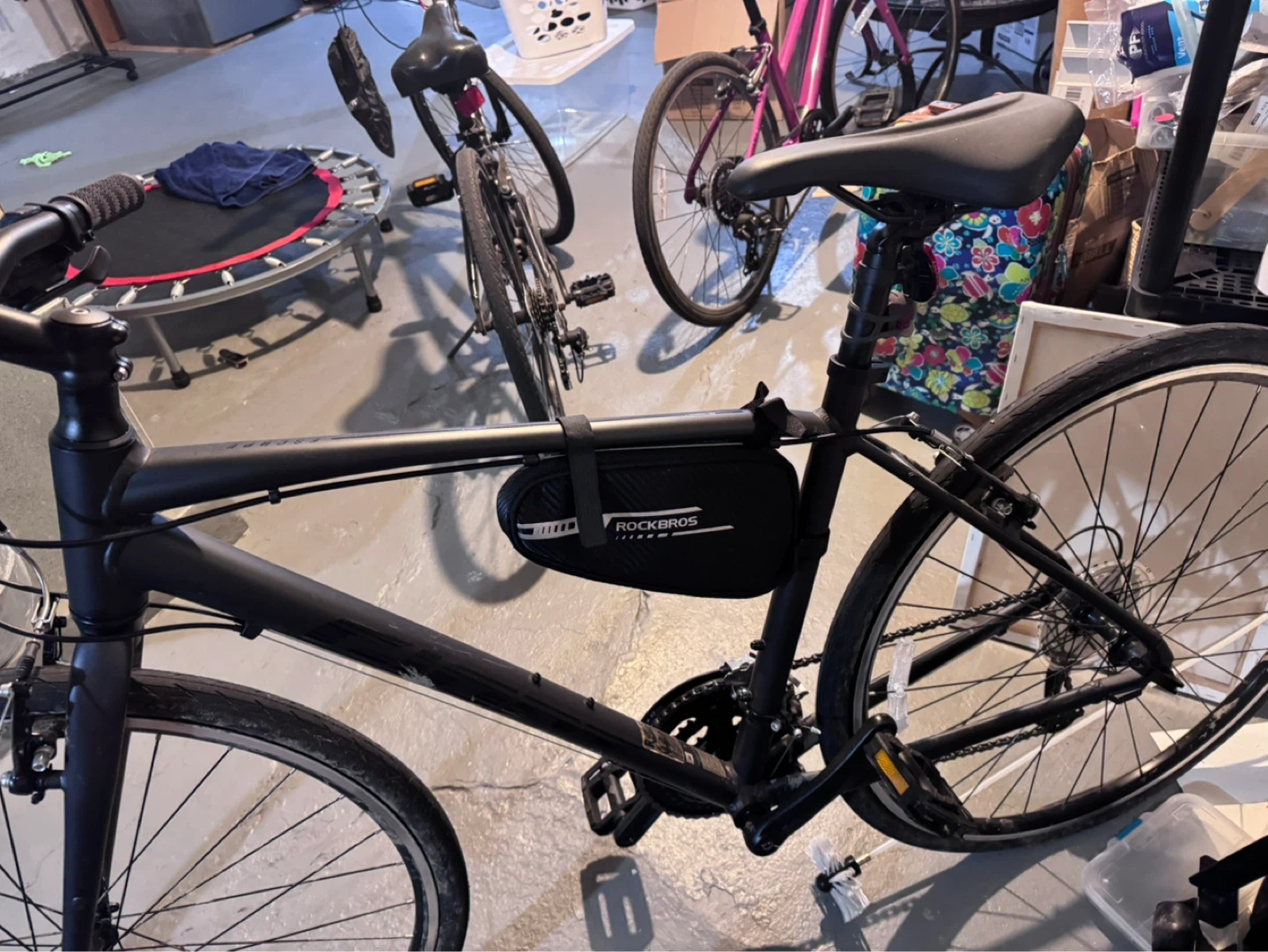 Black Hybrid Bike with Rockbros Saddle Bag - photo 4