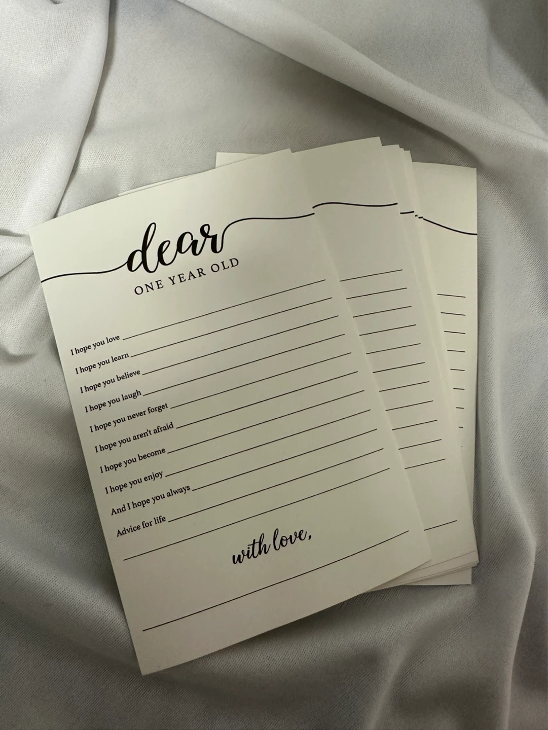 “Dear One Year Old”