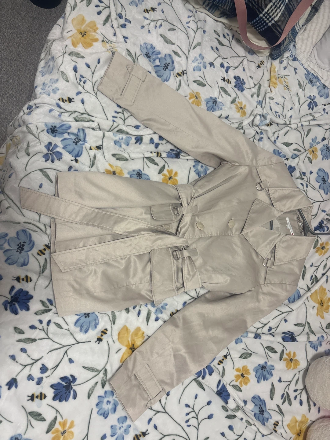 Beige Trench Coat with Belt