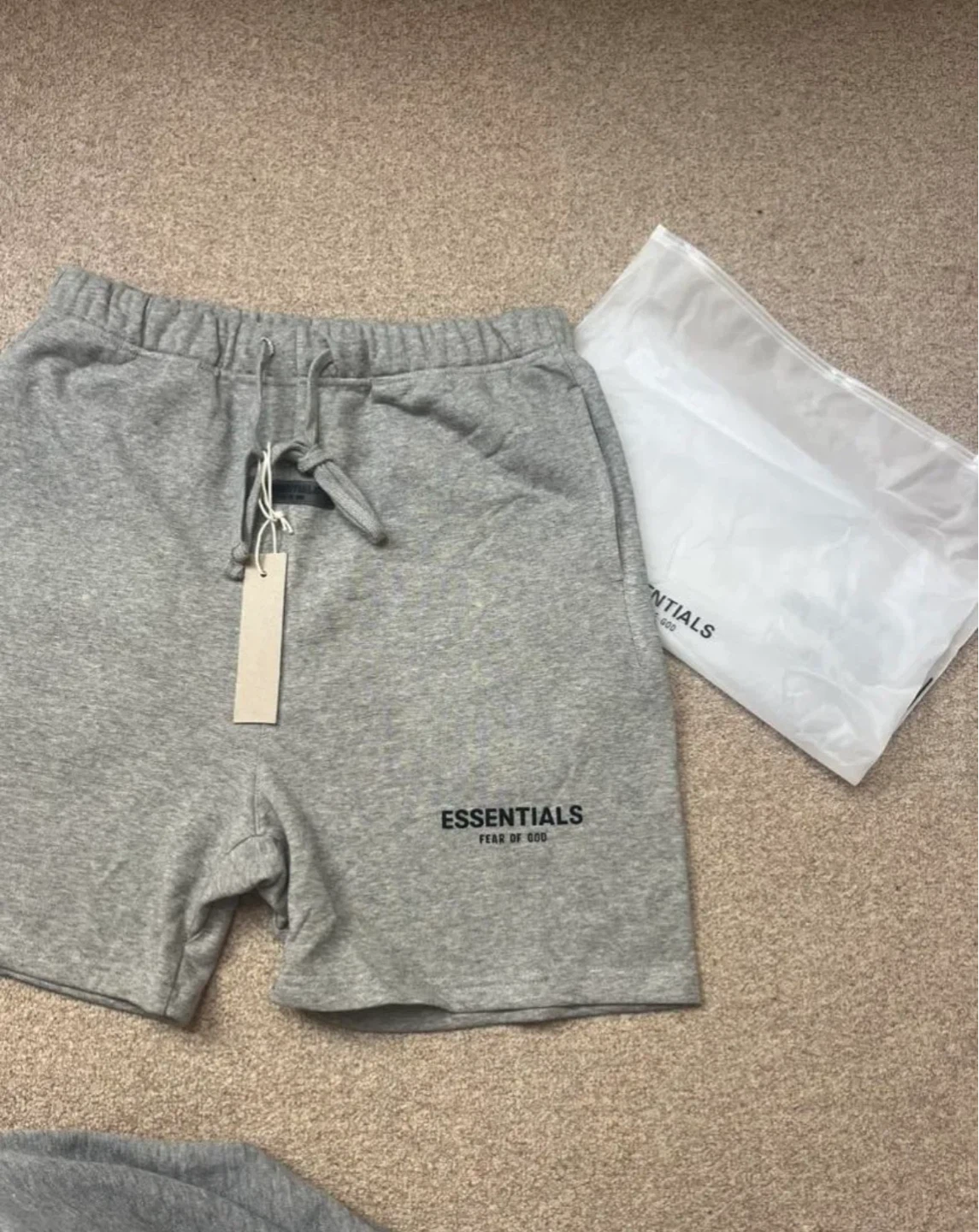 Essentials dark oatmeal shorts
