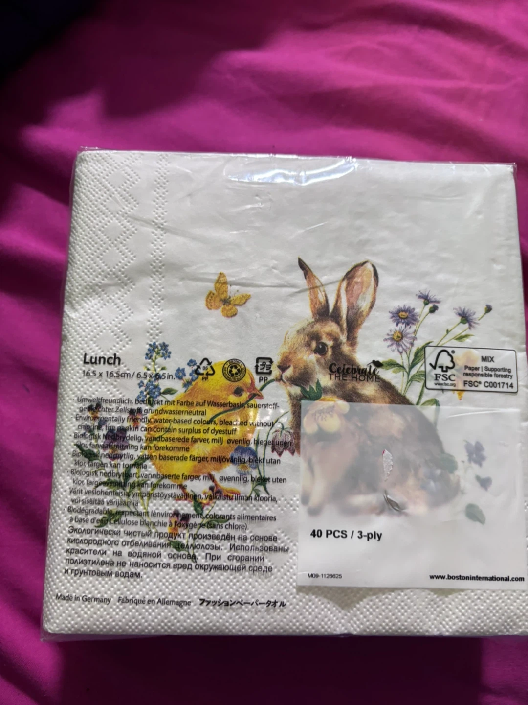 Celebrate the Home Lunch Napkins - Bunny & Chick Design - photo 2