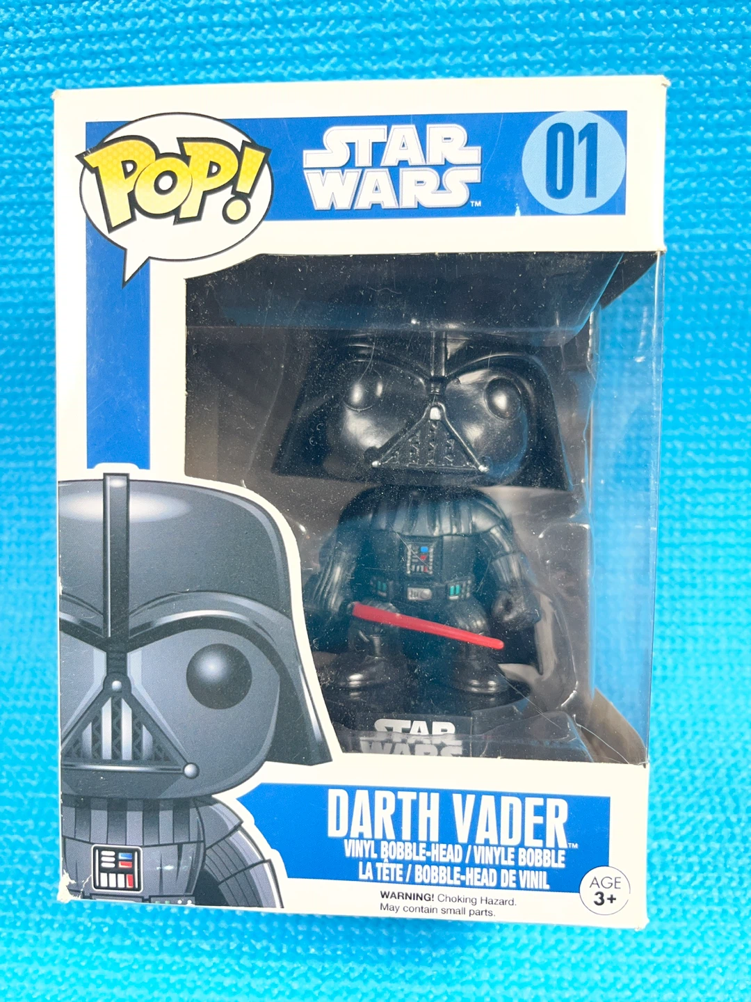 RARE Vaulted Darth Vader #01 Funko  Blue Box (Large Font) - photo 2