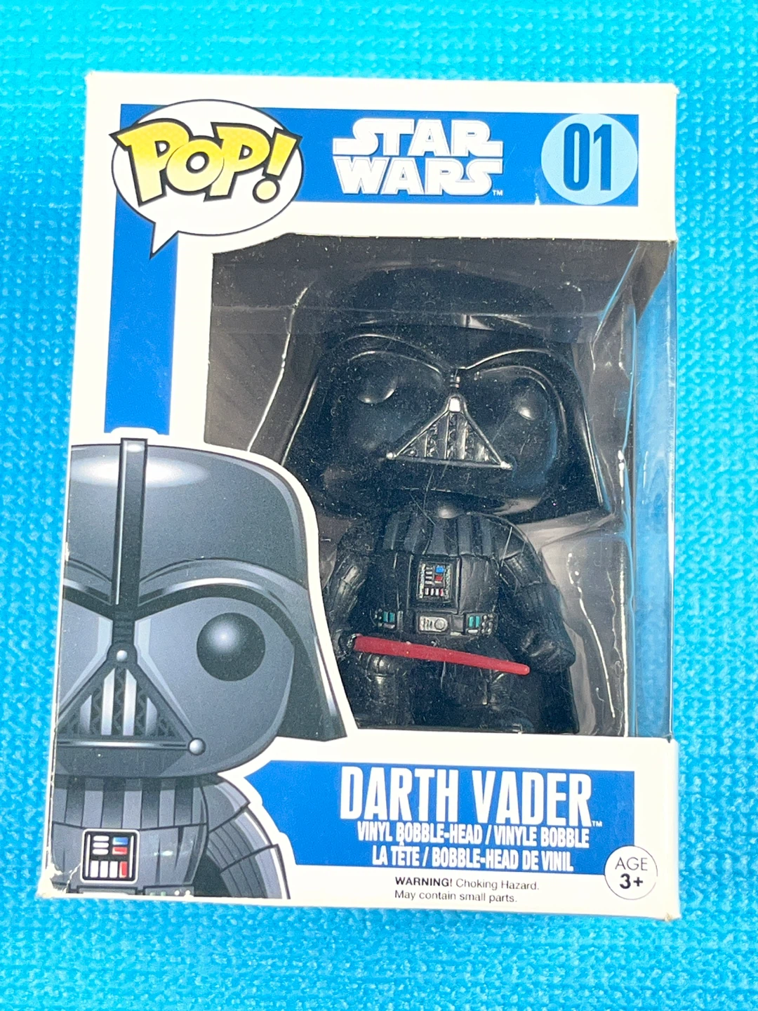 RARE Vaulted Darth Vader #01 Funko  Blue Box (Large Font)
